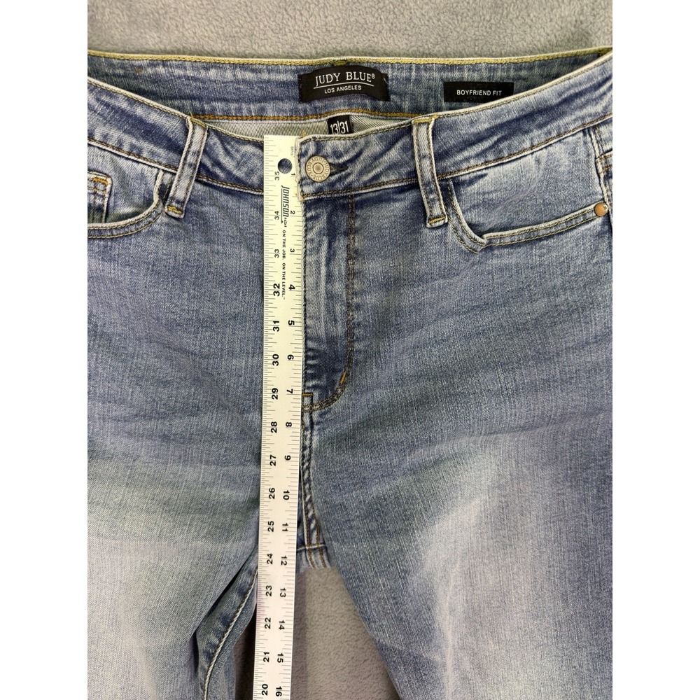 Judy Blue Jeans Womens 13/31 Blue Light Wash High Rise Boyfriend Fit Stretch - Picture 4 of 8